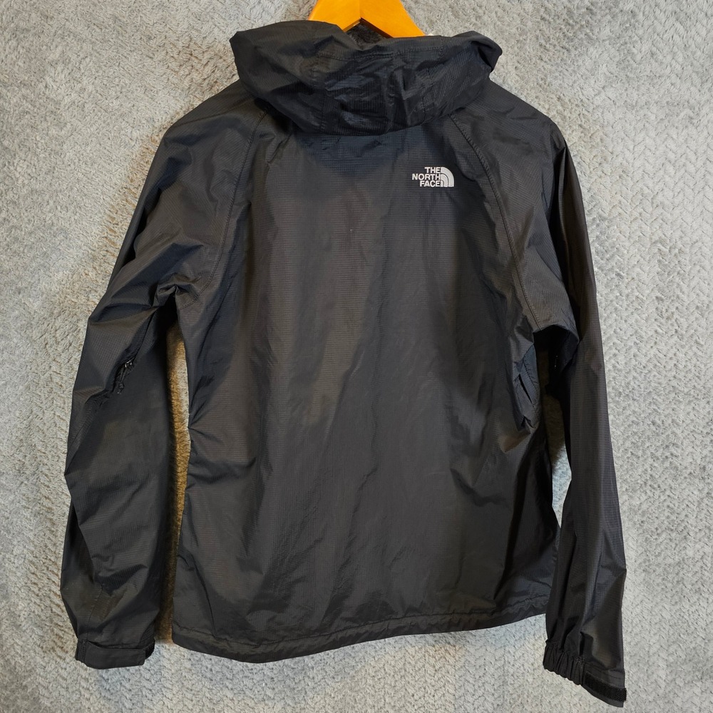 The North Face HyVent 2.5L Rain Jacket Womens Small Black Hooded Ripstop Shell - Picture 11 of 13